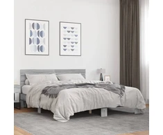 Lovos rėmas, pilkas ąžuolo, 150x200cm, apdirbta mediena/metalas