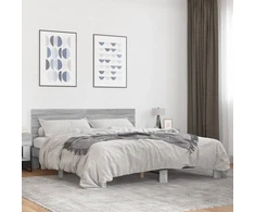 Lovos rėmas, pilkas ąžuolo, 200x200cm, apdirbta mediena/metalas