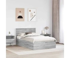Lova Lovos rėmas Pilkas Sonoma 135 x 190 cm Apdirbta mediena