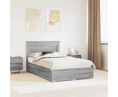 Lova Lovos rėmas Pilkas Sonoma 135 x 190 cm Apdirbta mediena