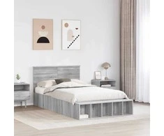 Lova Lovos rėmas Pilkas Sonoma 135 x 190 cm Apdirbta mediena