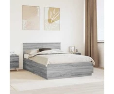 Lova Lovos rėmas Pilkas Sonoma 150 x 200 cm Apdirbta mediena