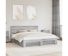 Lova Lovos rėmas Pilkas Sonoma 180 x 200 cm Apdirbta mediena