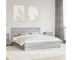 Lova Lovos rėmas Pilkas Sonoma 180 x 200 cm Inžinerinė mediena