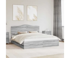 Lova Lovos rėmas Pilka sonoma ąžuolo 180 x 200 cm Inžinerinė mediena