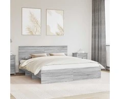 Lova Lovos rėmas Pilkas Sonoma 200 x 200 cm Apdirbta mediena