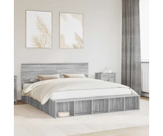 Lovos rėmas Pilkas Sonoma 200 x 200 cm Apdirbta mediena
