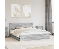 Lovos rėmas Pilkas Sonoma 200 x 200 cm Inžinerinė mediena