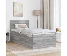 Lova Lovos rėmas Pilkas Sonoma 75 x 190 cm Apdirbta mediena