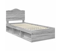 Lova Lovos rėmas Pilkas Sonoma 75 x 190 cm Kietos pušies mediena