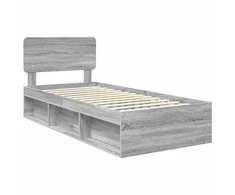 Lova Lovos rėmas Pilkas Sonoma 90 x 190 cm Kietos pušies mediena