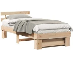 Lova Lovos rėmas Ruda 90 x 190 cm Kietos pušies mediena