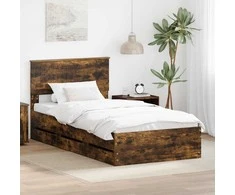 Lova Lovos rėmas Rūkyta ąžuolas 100 x 200 cm Inžinerinė mediena