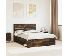 Lovos rėmas Rūkyta ąžuolas 150 x 200 cm Kietos pušies mediena