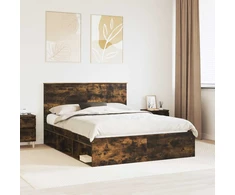 Lovos rėmas Rūkyta ąžuolas 150 x 200 cm Kietos pušies mediena
