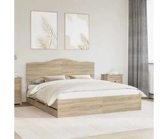 Lova Lovos rėmas Sonoma ąžuolas 200 x 200 cm Inžinerinė mediena