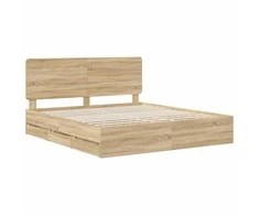 Lova Lovos rėmas Sonoma ąžuolas 200 x 200 cm Inžinerinė mediena