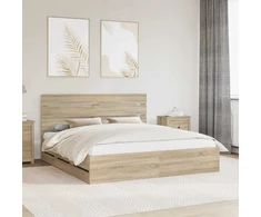 Lova Lovos rėmas Sonoma ąžuolas 200 x 200 cm Inžinerinė mediena