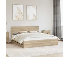 Lova Lovos rėmas Sonoma ąžuolas 200 x 200 cm Inžinerinė mediena