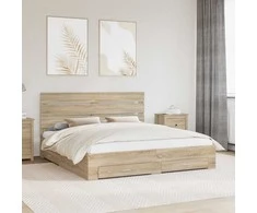 Lova Lovos rėmas Sonoma ąžuolas 200 x 200 cm Apdirbta mediena