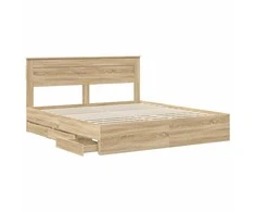 Lova Lovos rėmas Sonoma ąžuolas 200 x 200 cm Inžinerinė mediena