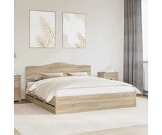 Lova Lovos rėmas Sonoma ąžuolas 200 x 200 cm Inžinerinė mediena