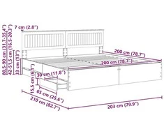 Lova Lovos rėmas Sonoma ąžuolas 200 x 200 cm Inžinerinė mediena