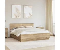 Lova Lovos rėmas Sonoma ąžuolas 200 x 200 cm Apdirbta mediena