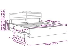Lova Lovos rėmas Sonoma ąžuolas 200 x 200 cm Inžinerinė mediena
