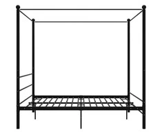 Lovos rėmas su baldakimu, juodos spalvos, 200x200cm, metalas
