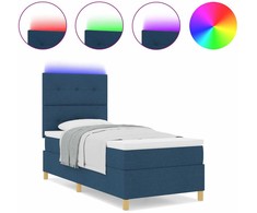 LED Čiužinio Lova su galvūgalio Mėlyna 90 x 200 cm audinys
