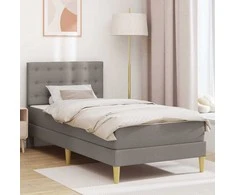 Lovos rėmas su čiužiniu su galvūgalio Taupe 80 x 200 cm audinys