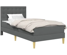 Lovos rėmas su čiužiniu Tamsiai pilka 90 x 190 cm audinys