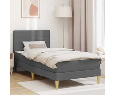 Lovos rėmas su čiužiniu Tamsiai pilka 90 x 190 cm audinys