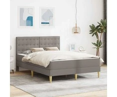Lovos rėmas su čiužiniu Taupe 140 x 200 cm audinys