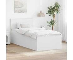 Lova Lovos rėmas su galvūgalio Balta 120 x 200 cm Apdirbta mediena