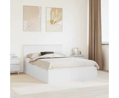 Lova Lovos rėmas su galvūgalio Balta 150 x 200 cm Apdirbta mediena