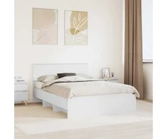 Lova Lovos rėmas su galvūgalio Balta 160 x 200 cm Apdirbta mediena