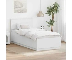 Lova Lovos rėmas su galvūgalio Balta 75 x 190 cm Apdirbta mediena
