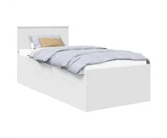 Lova Lovos rėmas su galvūgalio Balta 75 x 190 cm Apdirbta mediena