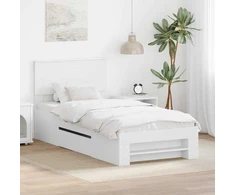 Lova Lovos rėmas su galvūgalio Balta 80 x 200 cm Apdirbta mediena