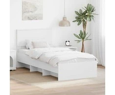 Lova Lovos rėmas su galvūgalio Balta 80 x 200 cm Apdirbta mediena