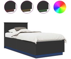 Lova Lovos rėmas su galvūgalio Juoda 90 x 200 cm Apdirbta mediena