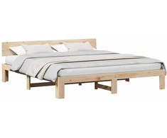 Lovos rėmas Natūrali 200 x 200 cm Kietos pušies mediena
