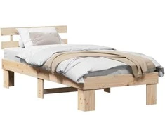 Lovos rėmas Natūrali 80 x 200 cm Kietos pušies mediena