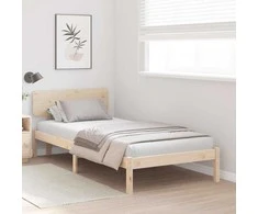 Lova Lovos rėmas Natūrali 90 x 190 cm Kietos pušies mediena