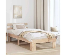 Lova Lovos rėmas Natūrali 90 x 200 cm Kietos pušies mediena