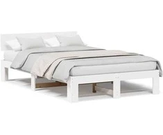 Lova Lovos rėmas Balta 135 x 190 cm Kietos pušies mediena