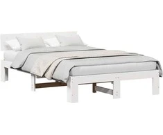 Lovos rėmas Balta 140 x 190 cm Kietos pušies mediena