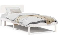 Lovos rėmas Balta 90 x 190 cm Kietos pušies mediena